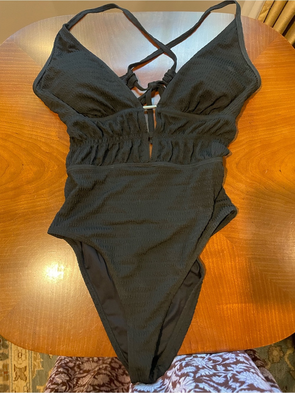 Cupshe Black One-Piece Textured Swimsuit. For fabulous you!